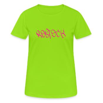 Rostock Graffiti Style T-Shirt - Frauen T-Shirt atmungsaktiv - Neongrün - Vorne - AI Model Female 172 dark (172cm)