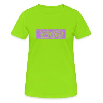 1968 - T-shirt respirant Femme - vert néon - Devant - AI Model Female 172 dark (172cm)