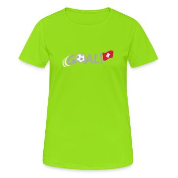 BUT pour la Suisse - T-shirt respirant Femme - vert néon - Devant - AI Model Female 172 dark (172cm)