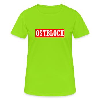 osten ostblock ossi ddr mauer retro vintage shirt - Frauen T-Shirt atmungsaktiv - Neongrün - Vorne - AI Model Female 172 dark (172cm)