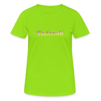 Dodermit Gradient Splatter - Frauen T-Shirt atmungsaktiv - Neongrün - Vorne - AI Model Female 172 dark (172cm)