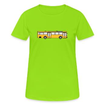 Busfahrer Bus Omnibus Kraftfahrer Schulbus (25) - Frauen T-Shirt atmungsaktiv - Neongrün - Vorne - AI Model Female 172 dark (172cm)