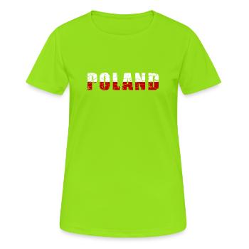 Poland design in grunge style - Women's Breathable T-Shirt - neon green - Front - AI Model Female 172 dark (172cm)