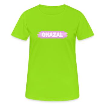 Ghazal als Maedchen - Frauen T-Shirt atmungsaktiv - Neongrün - Vorne - AI Model Female 172 dark (172cm)