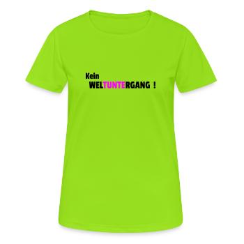 Pas de fin du monde - T-shirt respirant Femme - vert néon - Devant - AI Model Female 172 dark (172cm)