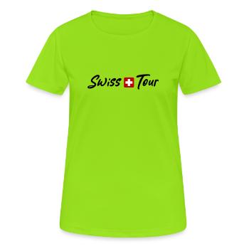 Vacances Swiss Tour Switzerland - T-shirt respirant Femme - vert néon - Devant - AI Model Female 172 dark (172cm)