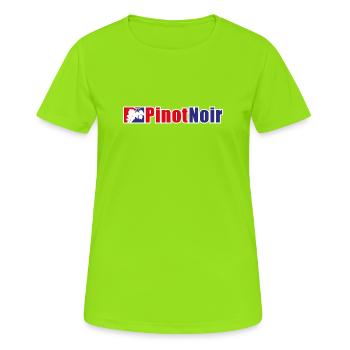 MLW - Team PinotNoir - Frauen T-Shirt atmungsaktiv - Neongrün - Vorne - AI Model Female 172 dark (172cm)