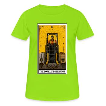 Forklift Driver | Logistics Tarot - Women's Breathable T-Shirt - neon green - Front - AI Model Female 172 dark (172cm)