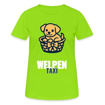 Puppy Taxi Shirt – Gift for Dog Mom, Cute - Women's Breathable T-Shirt - neon green - Front - AI Model Female 172 dark (172cm)