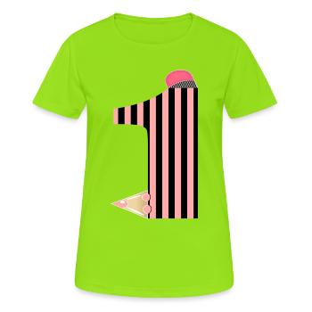 ZAHL 1 - NUMMER EINS BUNTSTIFTE - Frauen T-Shirt atmungsaktiv - Neongrün - Vorne - AI Model Female 172 dark (172cm)