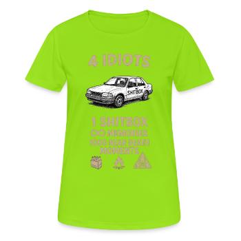 4 idiots 1car - Women's Breathable T-Shirt - neon green - Front - AI Model Female 172 dark (172cm)