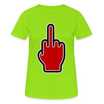 Middle finger icon - Women's Breathable T-Shirt - neon green - Front - AI Model Female 172 dark (172cm)