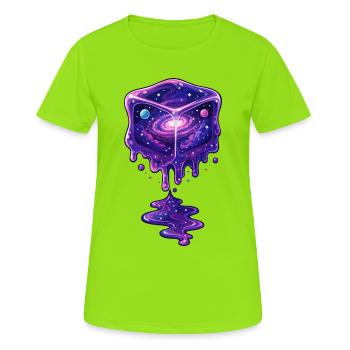 Cube de fusion cosmique - T-shirt respirant Femme - vert néon - Devant - AI Model Female 172 dark (172cm)