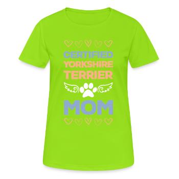 Certified Yorkie Mama - Women's Breathable T-Shirt - neon green - Front - AI Model Female 172 dark (172cm)