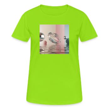 Reflets pastel dans sphère abstraite - T-shirt respirant Femme - vert néon - Devant - AI Model Female 172 dark (172cm)