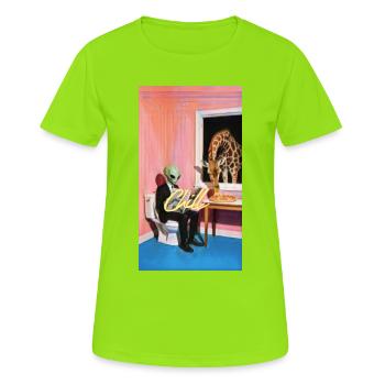 Chill Surreal Alien - Frauen T-Shirt atmungsaktiv - Neongrün - Vorne - AI Model Female 172 dark (172cm)