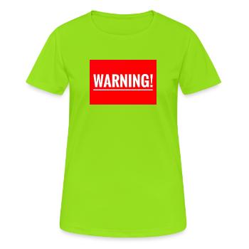 Warnung Flexibles Stickdesign - Frauen T-Shirt atmungsaktiv - Neongrün - Vorne - AI Model Female 172 dark (172cm)