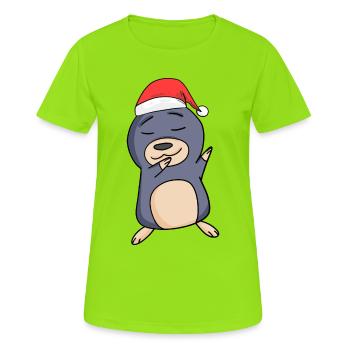 Taupe Noël - T-shirt respirant Femme - vert néon - Devant - AI Model Female 172 dark (172cm)