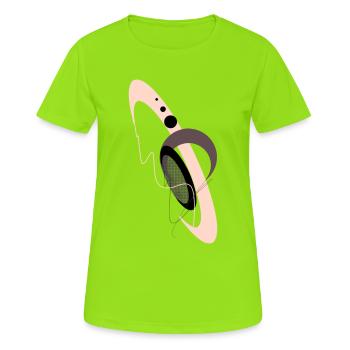 Abstraction galactique en rosé et noir - T-shirt respirant Femme - vert néon - Devant - AI Model Female 172 dark (172cm)