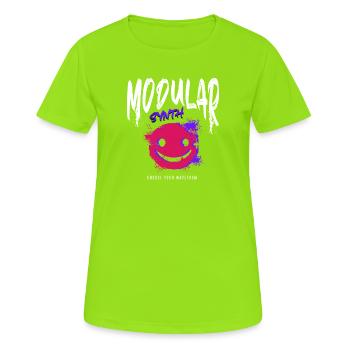 Synthétiseur modulaire Forme d’onde de synthétiseur - T-shirt respirant Femme - vert néon - Devant - AI Model Female 172 dark (172cm)
