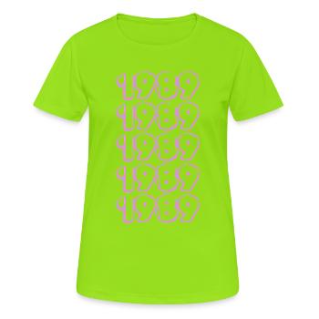 1989 - T-shirt respirant Femme - vert néon - Devant - AI Model Female 172 dark (172cm)