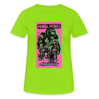 Primal Pitbull Confrontation - Women's Breathable T-Shirt - neon green - Front - AI Model Female 172 dark (172cm)