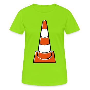 Bauhütchen - Frauen T-Shirt atmungsaktiv - Neongrün - Vorne - AI Model Female 172 dark (172cm)