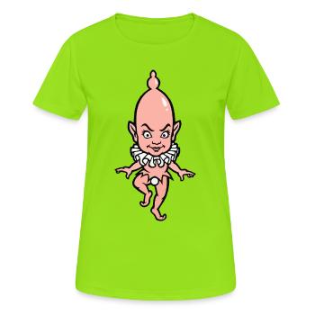 Cute Devil Baby with Collar - Women's Breathable T-Shirt - neon green - Front - AI Model Female 172 dark (172cm)