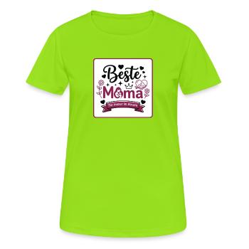 Beste Mom: Für immer im Herzen - Frauen T-Shirt atmungsaktiv - Neongrün - Vorne - AI Model Female 172 dark (172cm)