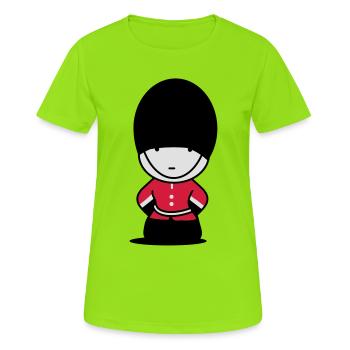 königliche Wache in London - Frauen T-Shirt atmungsaktiv - Neongrün - Vorne - AI Model Female 172 dark (172cm)