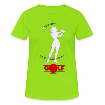 Retro-Golfer - Frauen T-Shirt atmungsaktiv - Neongrün - Vorne - AI Model Female 172 dark (172cm)