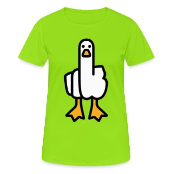 Statement Gans - Frauen T-Shirt atmungsaktiv - Neongrün - Vorne - AI Model Female 172 dark (172cm)