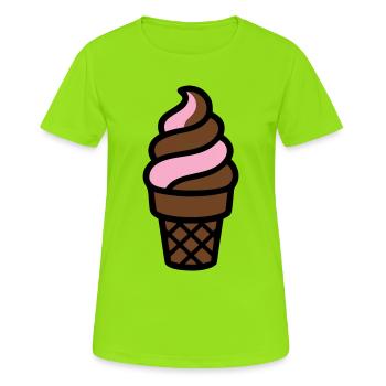 Softeis Eiswaffel Logo - Frauen T-Shirt atmungsaktiv - Neongrün - Vorne - AI Model Female 172 dark (172cm)