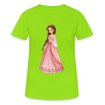 Pink princess in taffeta dress - Women's Breathable T-Shirt - neon green - Front - AI Model Female 172 dark (172cm)