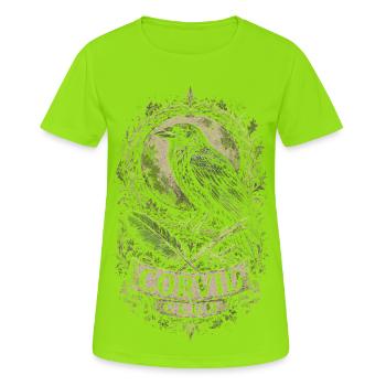 Rabe Raben Corvid Club - Frauen T-Shirt atmungsaktiv - Neongrün - Vorne - AI Model Female 172 dark (172cm)