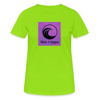 Wellenkreis MakeItMotiv - Frauen T-Shirt atmungsaktiv - Neongrün - Vorne - AI Model Female 172 dark (172cm)