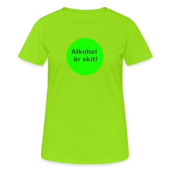Alkohol ist Scheiße (Grüner Kreis) - Frauen T-Shirt atmungsaktiv - Neongrün - Vorne - AI Model Female 172 dark (172cm)