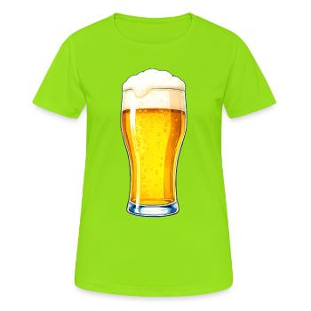Bierglas-Illustration - Frauen T-Shirt atmungsaktiv - Neongrün - Vorne - AI Model Female 172 dark (172cm)