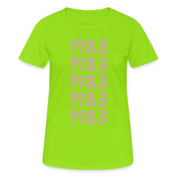 1983 - Women's Breathable T-Shirt - neon green - Front - AI Model Female 172 dark (172cm)