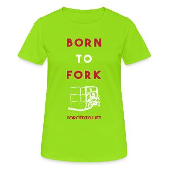 Gabelstaplerfahrer - Frauen T-Shirt atmungsaktiv - Neongrün - Vorne - AI Model Female 172 dark (172cm)