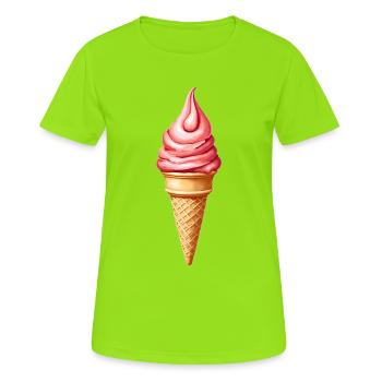 Eis - Frauen T-Shirt atmungsaktiv - Neongrün - Vorne - AI Model Female 172 dark (172cm)