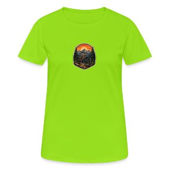 Mountain Trail Mountain Bike - Women's Breathable T-Shirt - neon green - Front - AI Model Female 172 dark (172cm)