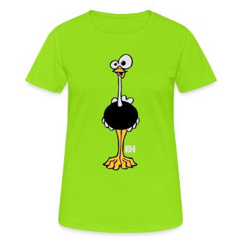 Strauß - Frauen T-Shirt atmungsaktiv - Neongrün - Vorne - AI Model Female 172 dark (172cm)