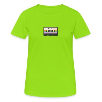 Kassette Regenbogen - Frauen T-Shirt atmungsaktiv - Neongrün - Vorne - AI Model Female 172 dark (172cm)