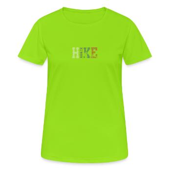 Typografie des dreifarbigen Seilrahmens - Frauen T-Shirt atmungsaktiv - Neongrün - Vorne - AI Model Female 172 dark (172cm)