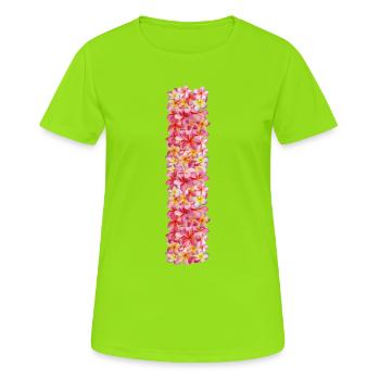 Frangipani flowers shape your name - Women's Breathable T-Shirt - neon green - Front - AI Model Female 172 dark (172cm)
