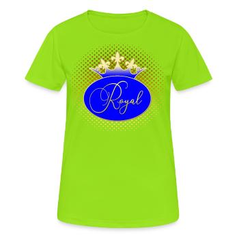 ROYAL Couronne Or Bleu Royal - T-shirt respirant Femme - vert néon - Devant - AI Model Female 172 dark (172cm)