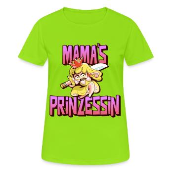 La princesse de maman - T-shirt respirant Femme - vert néon - Devant - AI Model Female 172 dark (172cm)