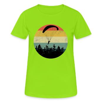Parapente Parapente Parapente - T-shirt respirant Femme - vert néon - Devant - AI Model Female 172 dark (172cm)