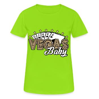 las vegas spiel - Frauen T-Shirt atmungsaktiv - Neongrün - Vorne - AI Model Female 172 dark (172cm)